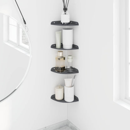 Mensola sospesa con lo scaffale 4 pcs Antracite 15 x 15 x 2 cm | homemem39