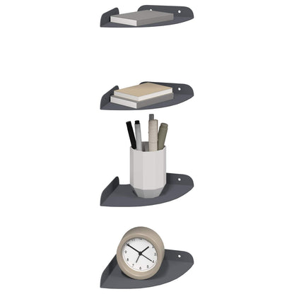 Mensola sospesa con lo scaffale 4 pcs Antracite 15 x 15 x 2 cm | homemem39