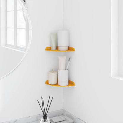 Mensola sospesa 2 pcs Giallo senape 15 x 15 x 2 cm | homemem39