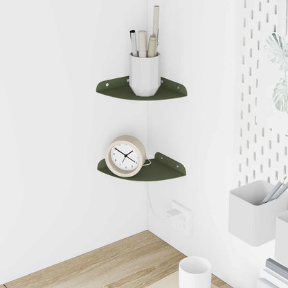 Mensola sospesa 2 pcs Verde oliva 15 x 15 x 2 cm | homemem39