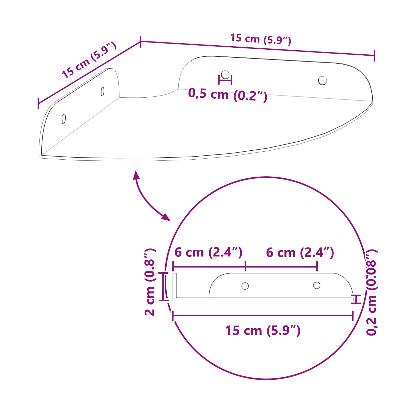 Mensola sospesa 2 pcs Verde oliva 15 x 15 x 2 cm | homemem39