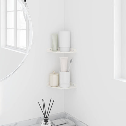 Mensola sospesa con lo scaffale 2 pcs Bianco 15 x 15 x 2 cm | homemem39