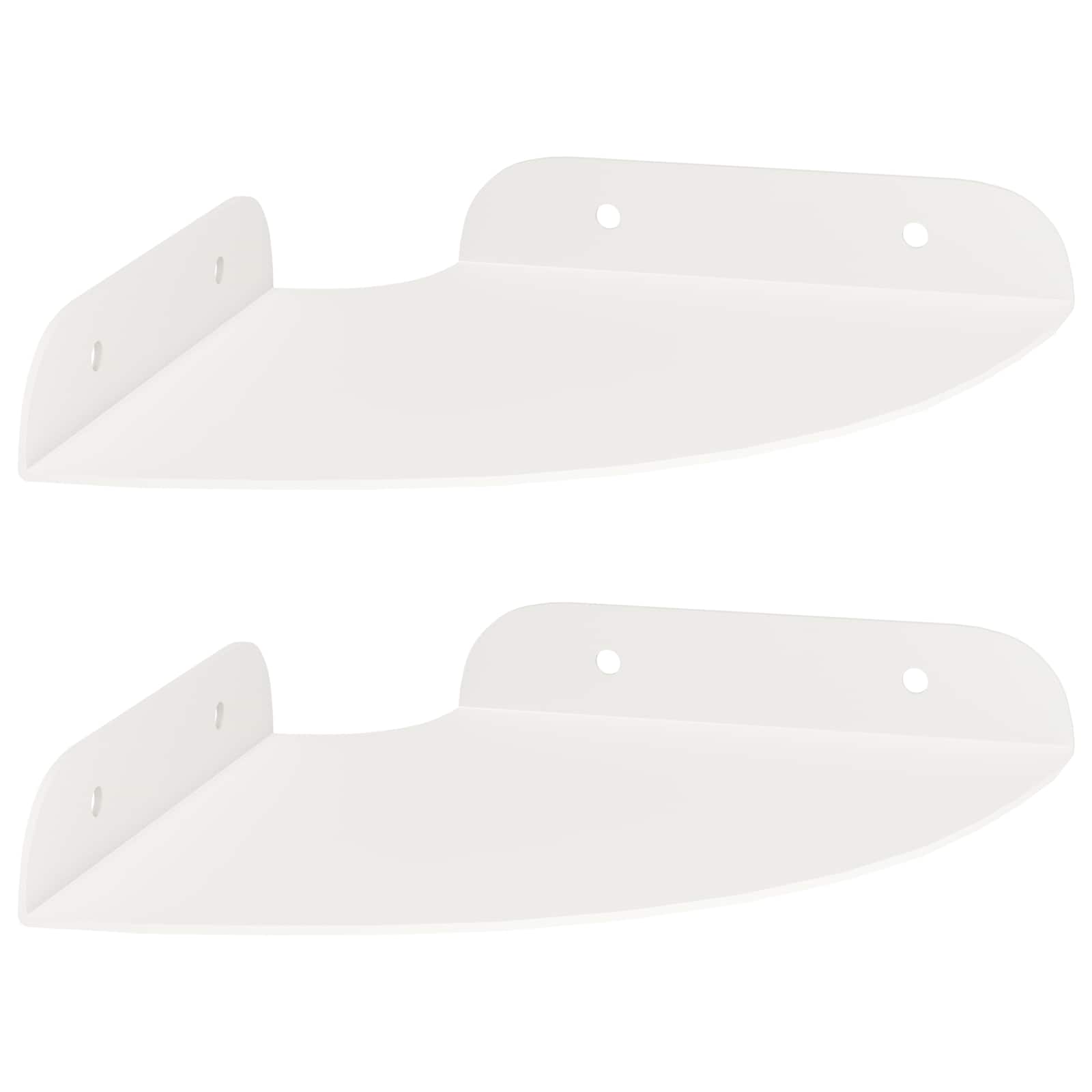 Mensola sospesa con lo scaffale 2 pcs Bianco 15 x 15 x 2 cm | homemem39