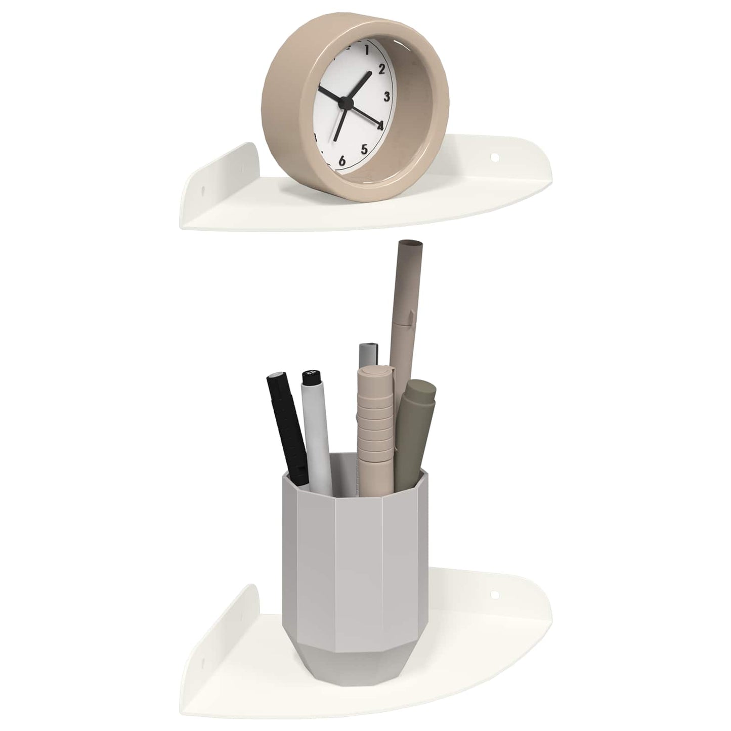 Mensola sospesa con lo scaffale 2 pcs Bianco 15 x 15 x 2 cm | homemem39
