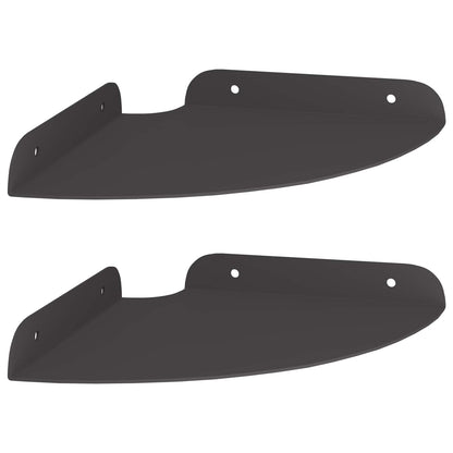 Mensola sospesa con lo scaffale 2 pcs Nero 18 x 18 x 2 cm | homemem39