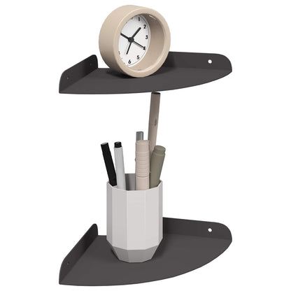 Mensola sospesa con lo scaffale 2 pcs Nero 18 x 18 x 2 cm | homemem39