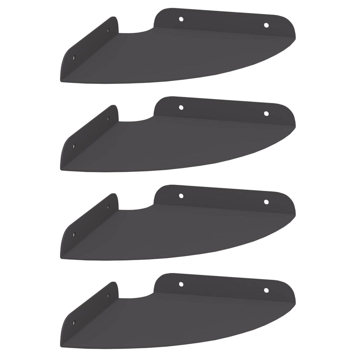 Mensola sospesa con lo scaffale 4 pcs Nero 18 x 18 x 2 cm | homemem39