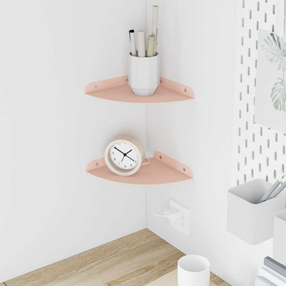 Mensola sospesa con lo scaffale 2 pcs Rosa 18 x 18 x 2 cm | homemem39