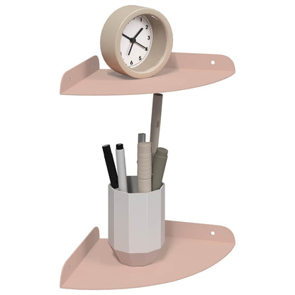 Mensola sospesa con lo scaffale 2 pcs Rosa 18 x 18 x 2 cm | homemem39