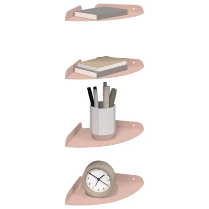 Mensola sospesa con lo scaffale 4 pcs Rosa 18 x 18 x 2 cm | homemem39