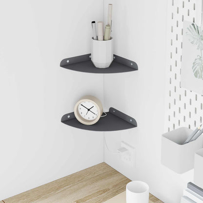 Mensola sospesa con lo scaffale 2 pcs Antracite 18 x 18 x 2 cm | homemem39