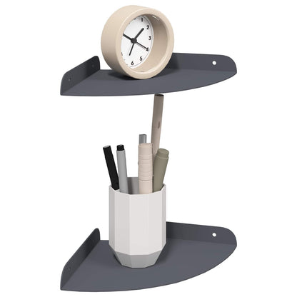 Mensola sospesa con lo scaffale 2 pcs Antracite 18 x 18 x 2 cm | homemem39