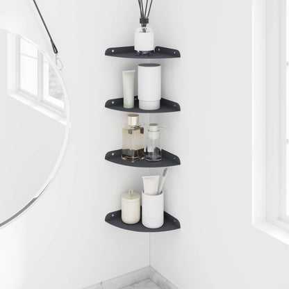 Mensola sospesa con lo scaffale 4 pcs Antracite 18 x 18 x 2 cm | homemem39