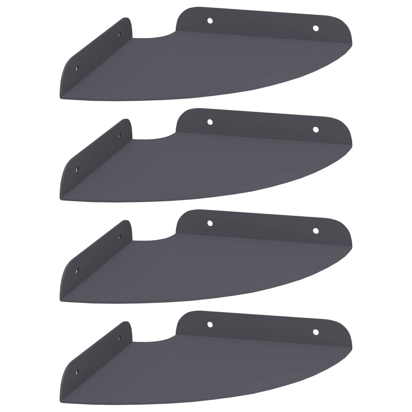 Mensola sospesa con lo scaffale 4 pcs Antracite 18 x 18 x 2 cm | homemem39