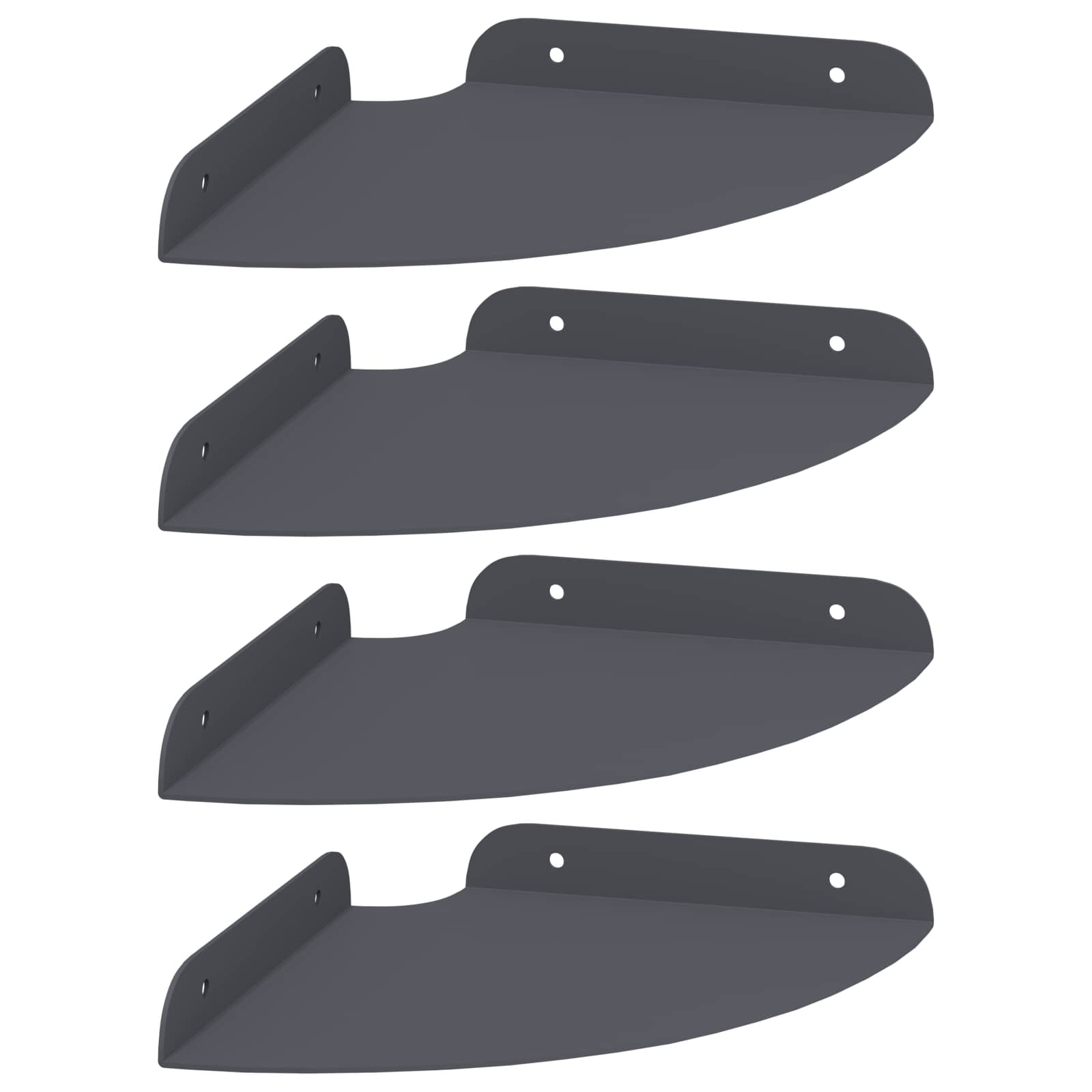 Mensola sospesa con lo scaffale 4 pcs Antracite 18 x 18 x 2 cm | homemem39