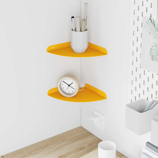 Mensola sospesa 2 pcs Giallo senape 18 x 18 x 2 cm | homemem39