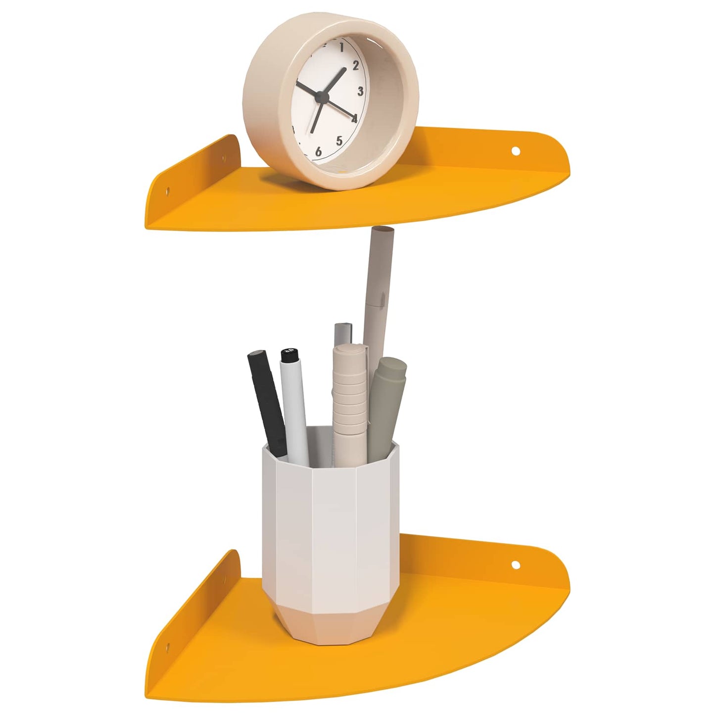 Mensola sospesa 2 pcs Giallo senape 18 x 18 x 2 cm | homemem39