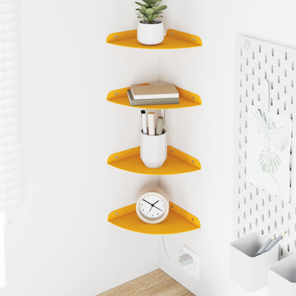 Mensola sospesa 4 pcs Giallo senape 18 x 18 x 2 cm | homemem39