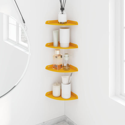 Mensola sospesa 4 pcs Giallo senape 18 x 18 x 2 cm | homemem39