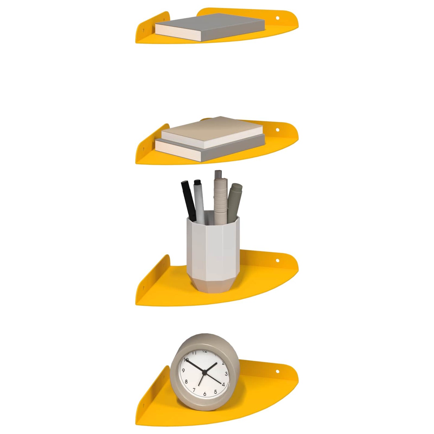 Mensola sospesa 4 pcs Giallo senape 18 x 18 x 2 cm | homemem39
