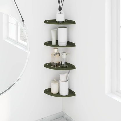 Mensola sospesa 4 pcs Verde oliva 18 x 18 x 2 cm | homemem39