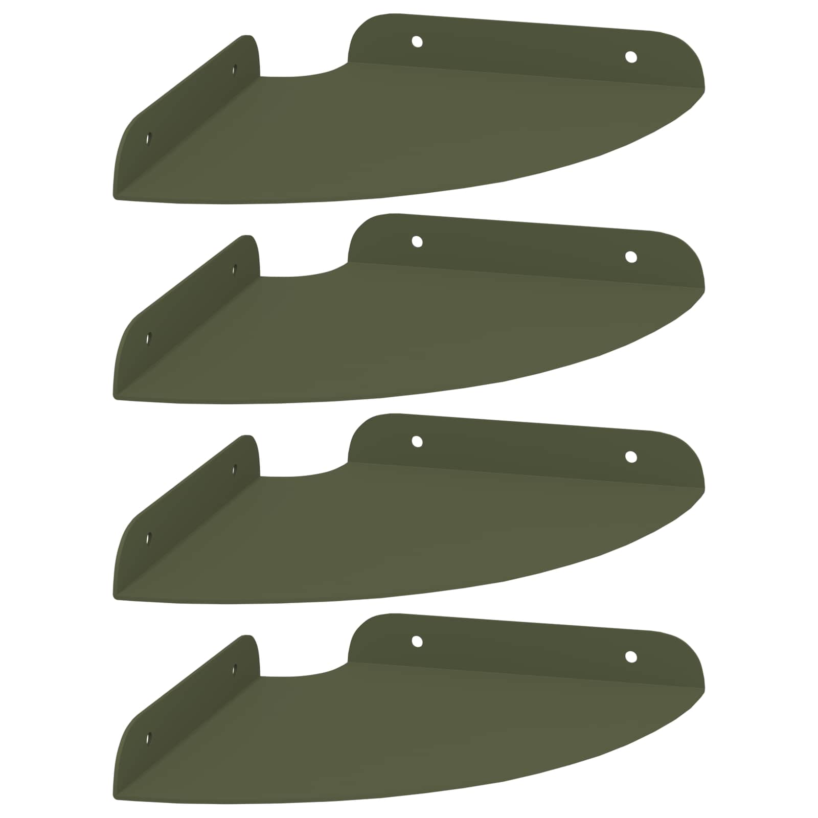 Mensola sospesa 4 pcs Verde oliva 18 x 18 x 2 cm | homemem39