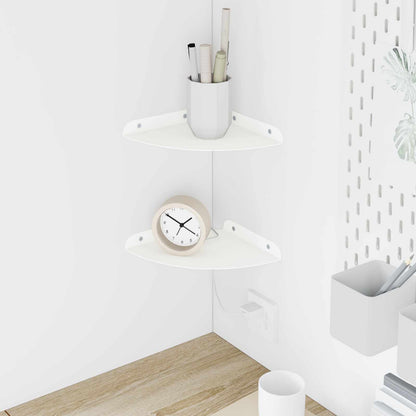 Mensola sospesa con lo scaffale 2 pcs Bianco 18 x 18 x 2 cm | homemem39