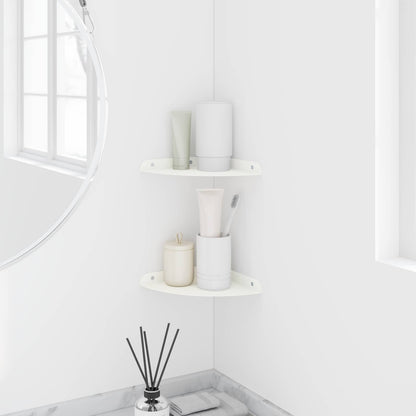 Mensola sospesa con lo scaffale 2 pcs Bianco 18 x 18 x 2 cm | homemem39