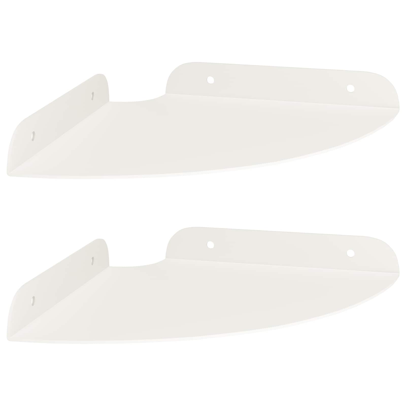 Mensola sospesa con lo scaffale 2 pcs Bianco 18 x 18 x 2 cm | homemem39