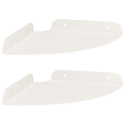 Mensola sospesa con lo scaffale 2 pcs Bianco 18 x 18 x 2 cm | homemem39