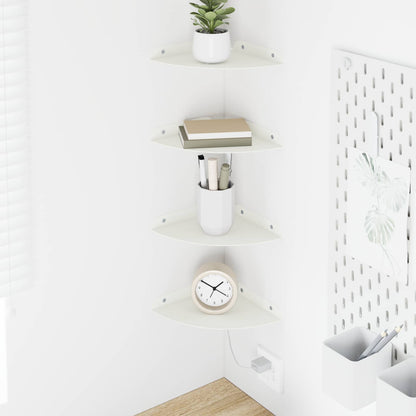 Mensola sospesa con lo scaffale 4 pcs Bianco 18 x 18 x 2 cm | homemem39