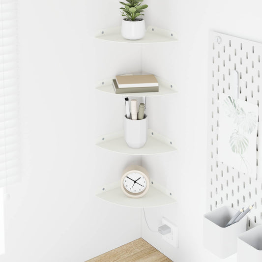 Mensola sospesa con lo scaffale 4 pcs Bianco 18 x 18 x 2 cm | homemem39