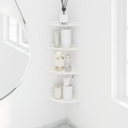 Mensola sospesa con lo scaffale 4 pcs Bianco 18 x 18 x 2 cm | homemem39