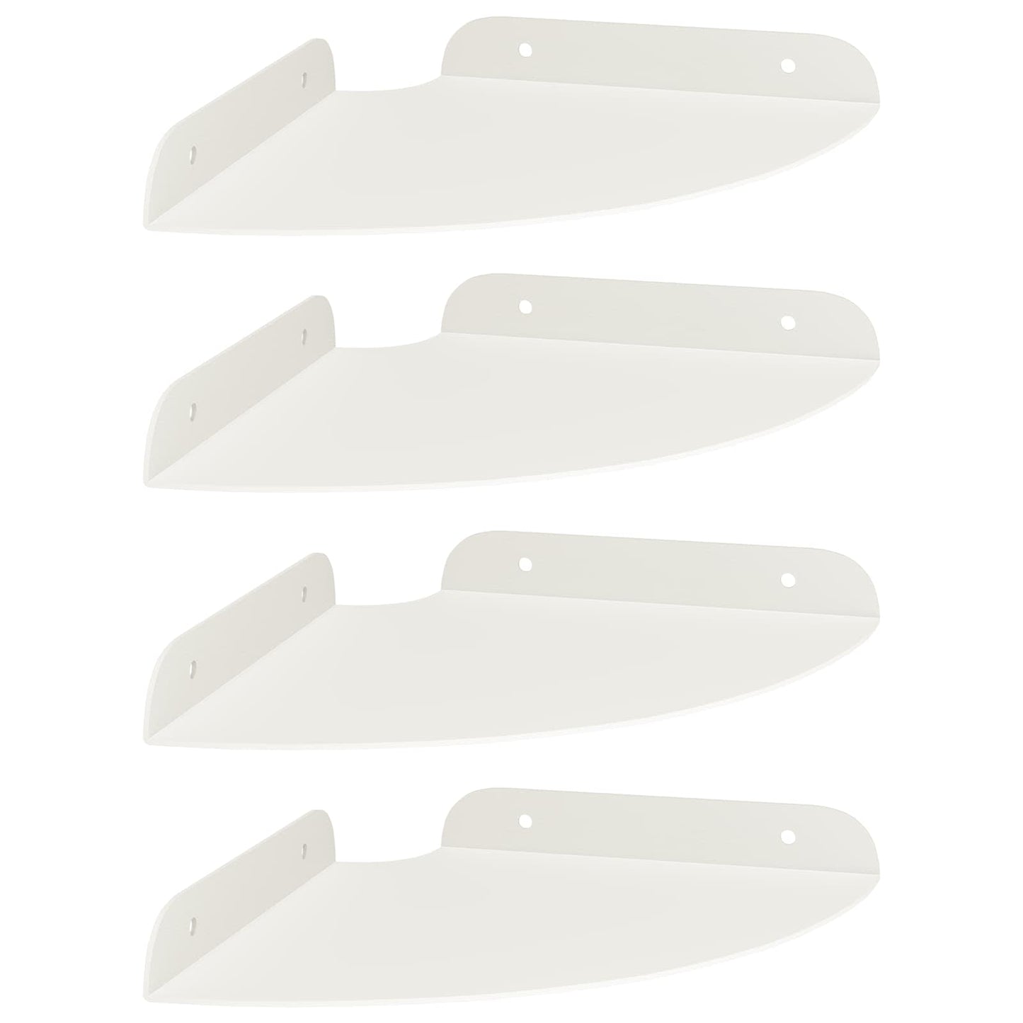 Mensola sospesa con lo scaffale 4 pcs Bianco 18 x 18 x 2 cm | homemem39