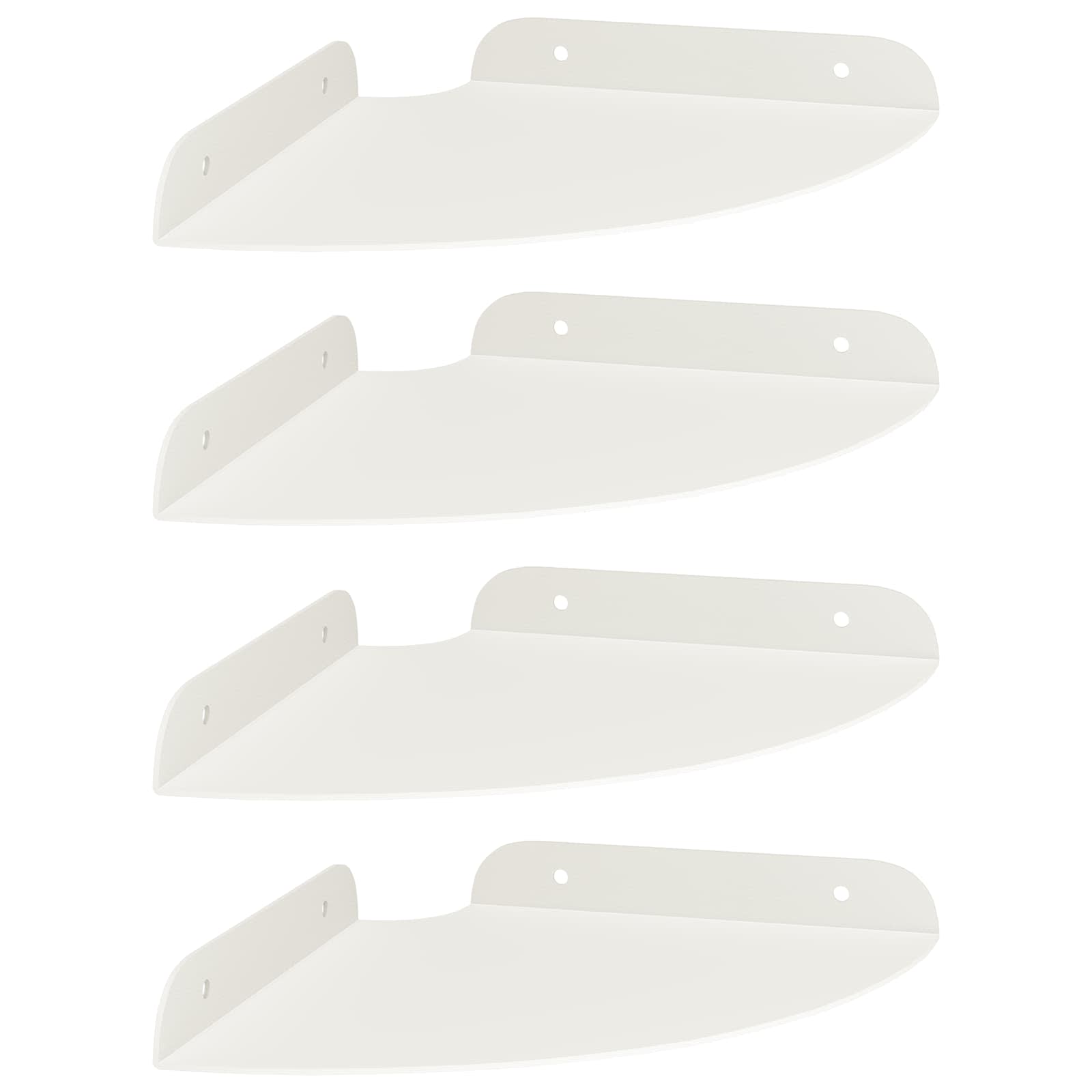 Mensola sospesa con lo scaffale 4 pcs Bianco 18 x 18 x 2 cm | homemem39