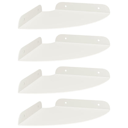 Mensola sospesa con lo scaffale 4 pcs Bianco 18 x 18 x 2 cm | homemem39
