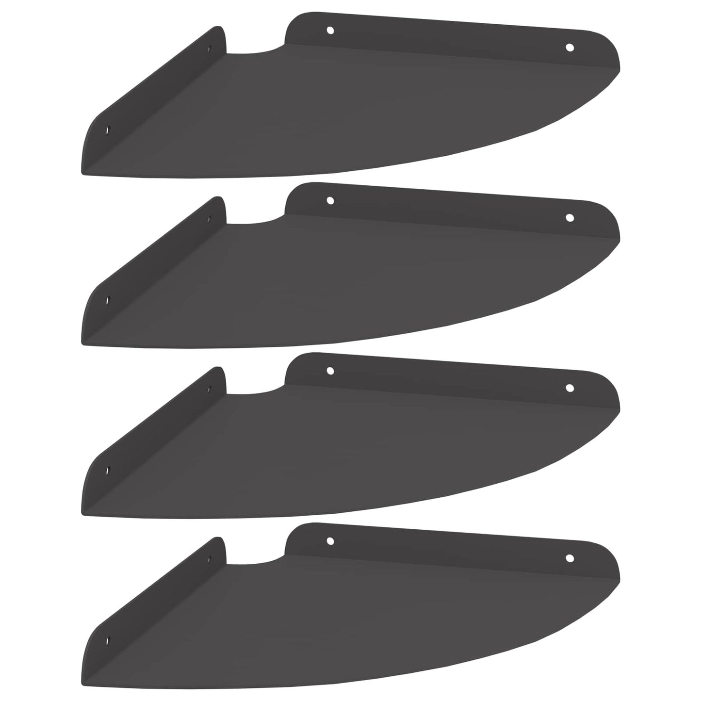 Mensola sospesa con lo scaffale 4 pcs Nero 24 x 24 x 2 cm | homemem39