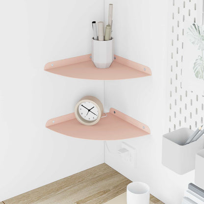 Mensola sospesa con lo scaffale 2 pcs Rosa 24 x 24 x 2 cm | homemem39