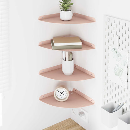 Mensola sospesa con lo scaffale 4 pcs Rosa 24 x 24 x 2 cm | homemem39