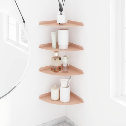 Mensola sospesa con lo scaffale 4 pcs Rosa 24 x 24 x 2 cm | homemem39