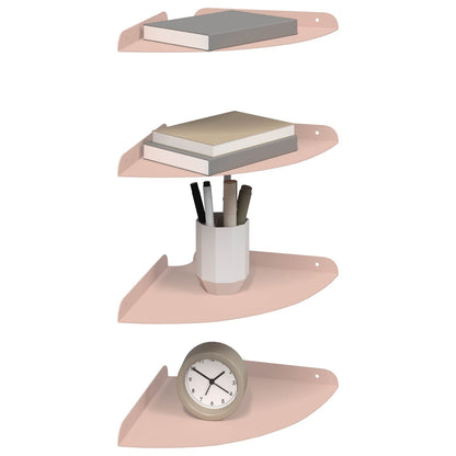 Mensola sospesa con lo scaffale 4 pcs Rosa 24 x 24 x 2 cm | homemem39