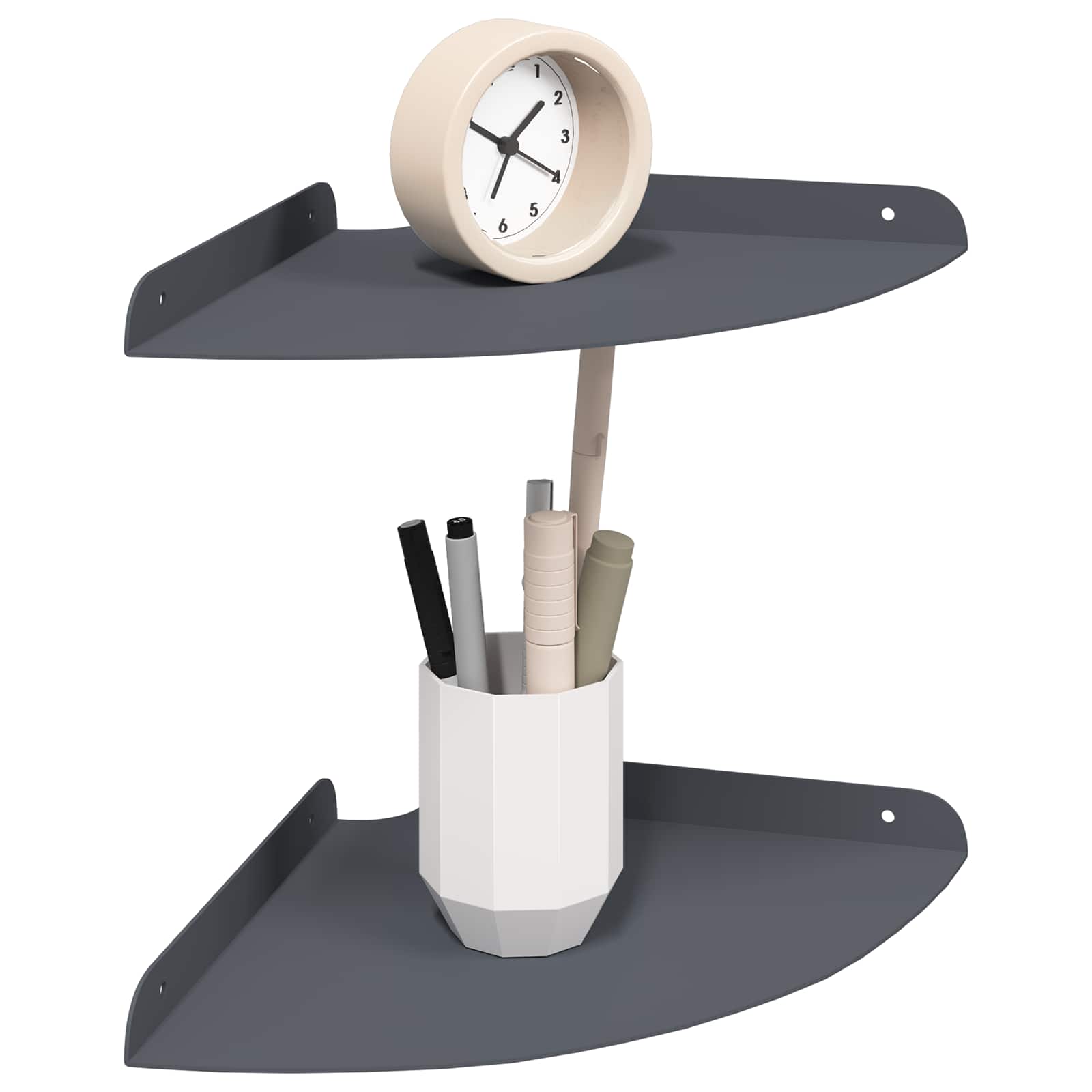 Mensola sospesa con lo scaffale 2 pcs Antracite 24 x 24 x 2 cm | homemem39