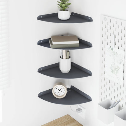 Mensola sospesa 4 pcs Antracite 24 x 24 x 2,3 cm | homemem39