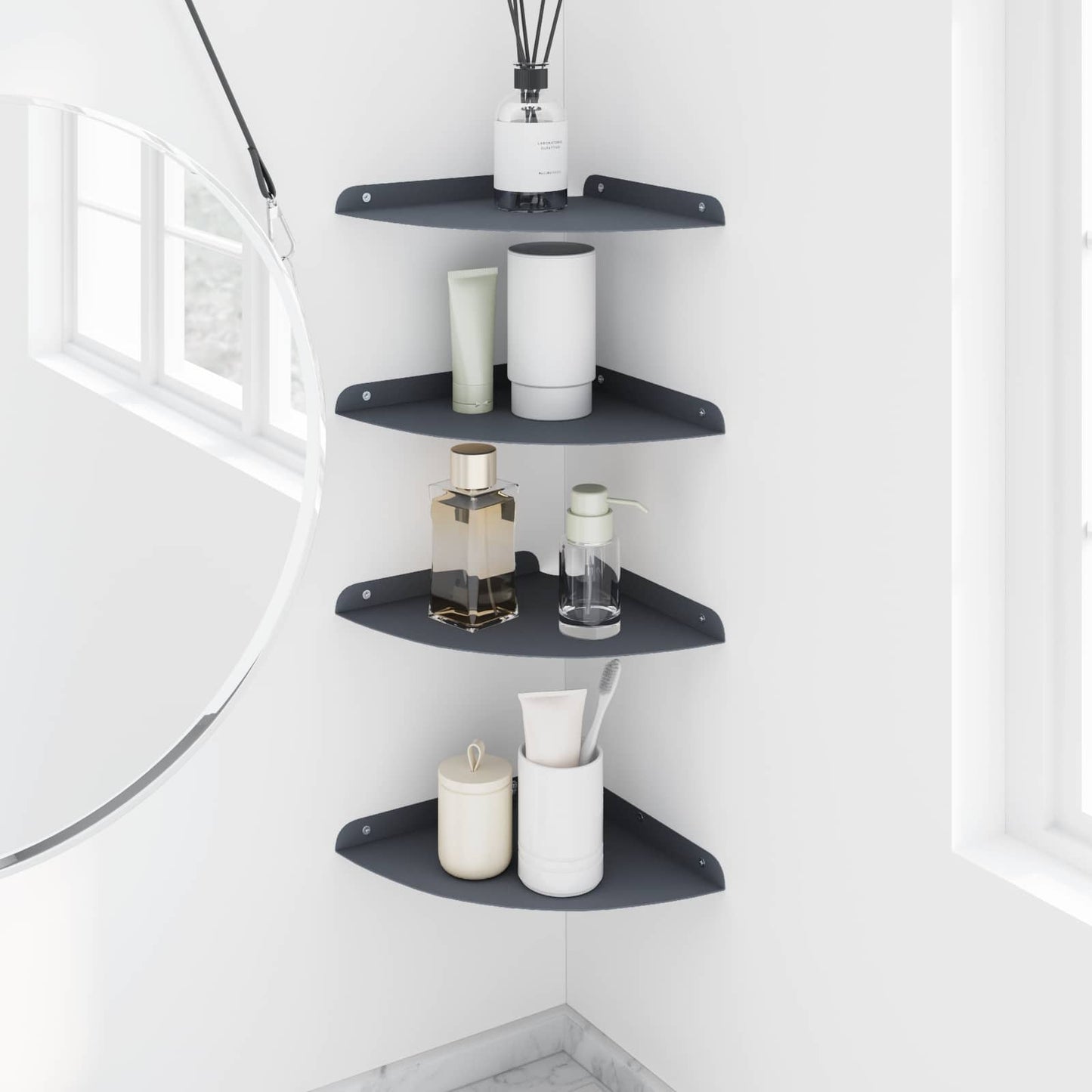 Mensola sospesa 4 pcs Antracite 24 x 24 x 2,3 cm | homemem39