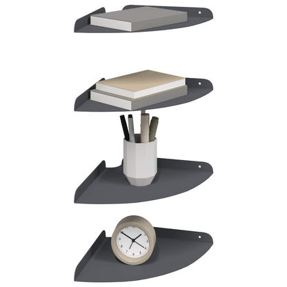 Mensola sospesa 4 pcs Antracite 24 x 24 x 2,3 cm | homemem39
