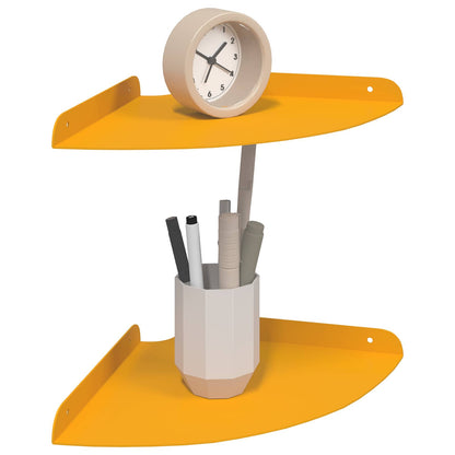 Mensola sospesa 2 pcs Giallo senape 24 x 24 x 2 cm | homemem39
