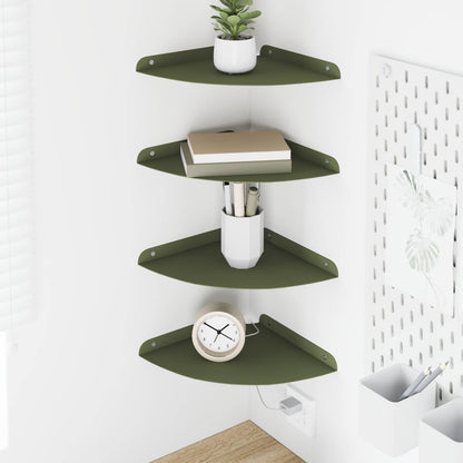 Mensola sospesa 4 pcs Verde oliva 24 x 24 x 2 cm | homemem39