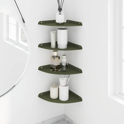 Mensola sospesa 4 pcs Verde oliva 24 x 24 x 2 cm | homemem39