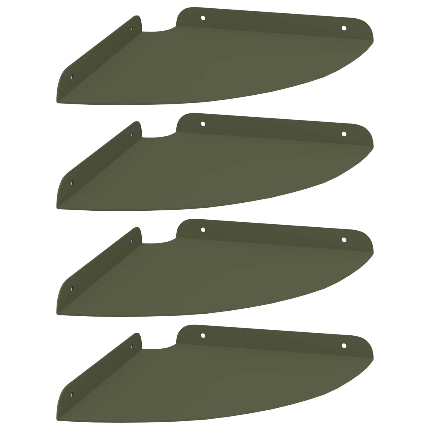 Mensola sospesa 4 pcs Verde oliva 24 x 24 x 2 cm | homemem39