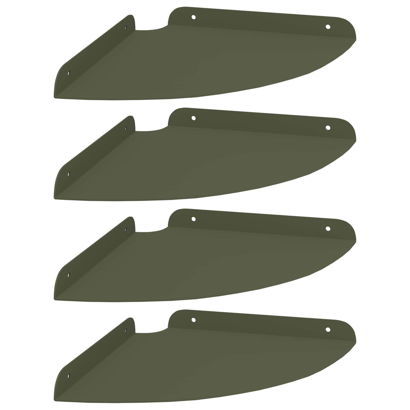 Mensola sospesa 4 pcs Verde oliva 24 x 24 x 2 cm | homemem39